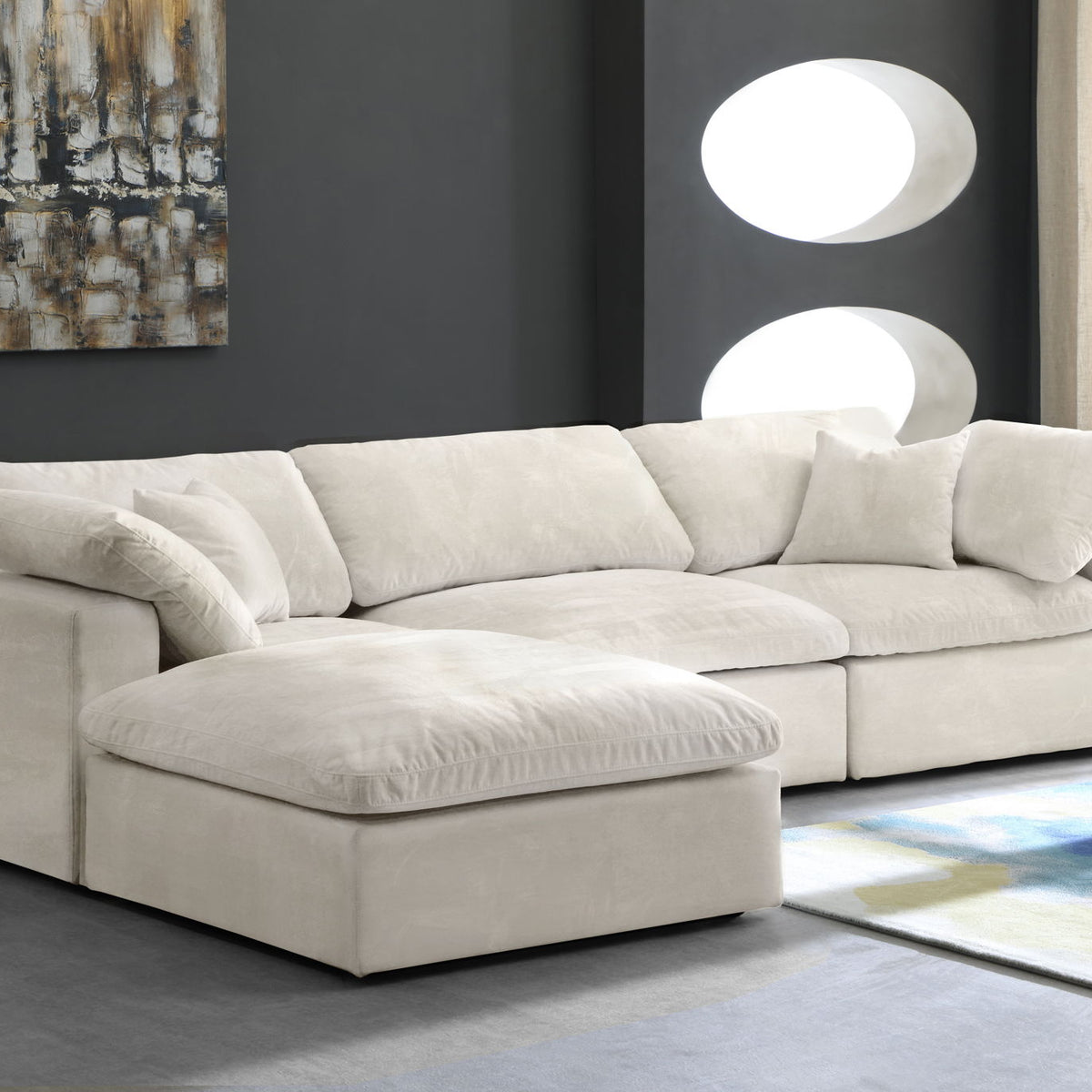 Cozy - 4 Piece Modular Sectional With Chaise