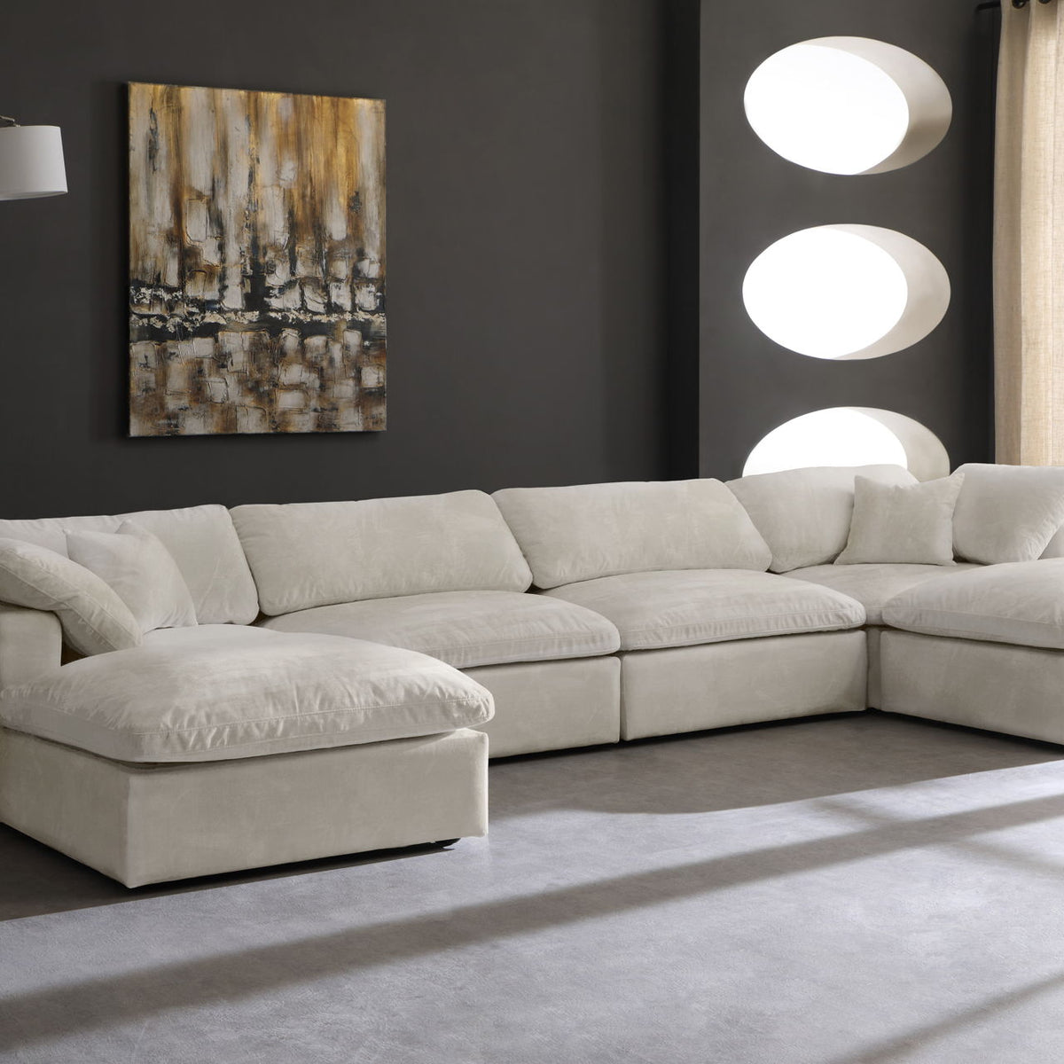 Cozy - 6 Piece Modular Double Chaise Sectional