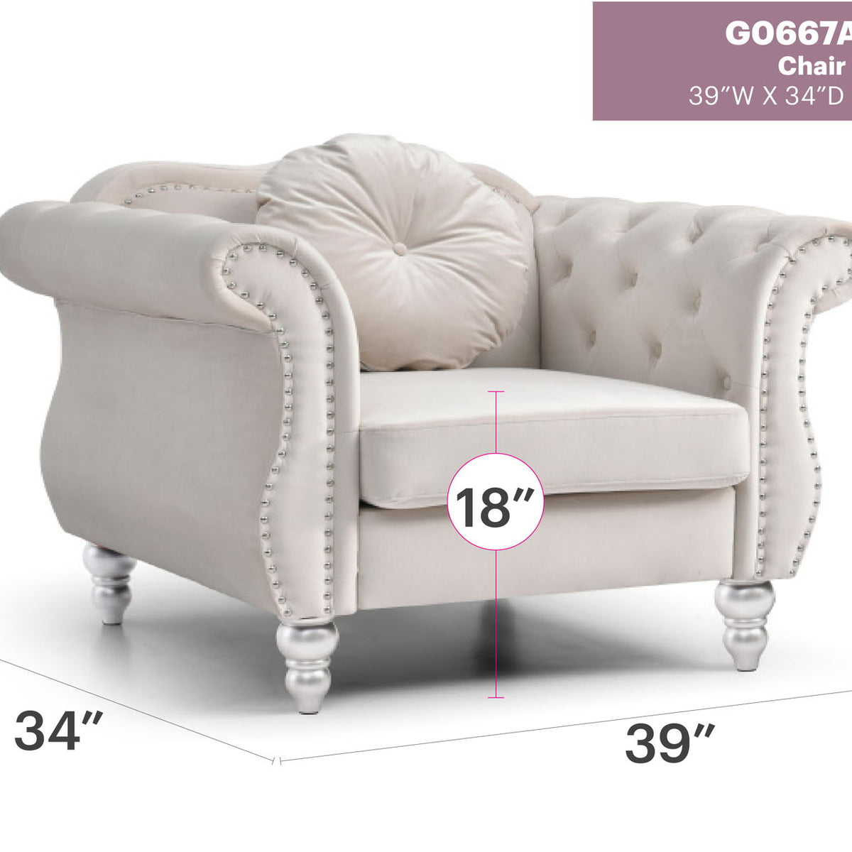 Chic Transitional Flared Arm Chair
