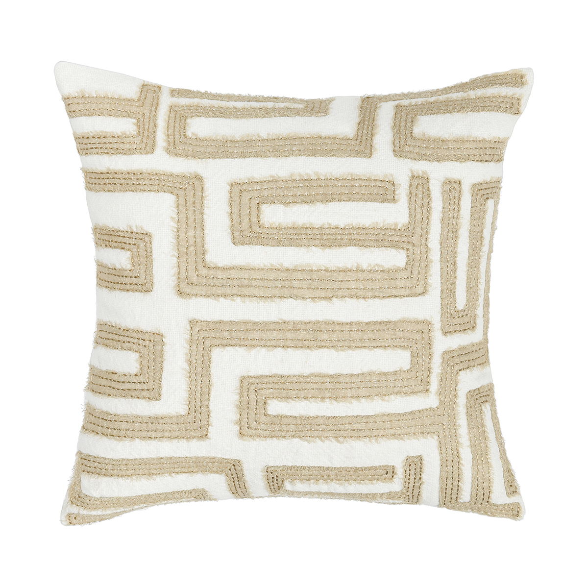 Villa Classics - Mateo Pillow 22' x 22' - Metallic Gold/Ivory