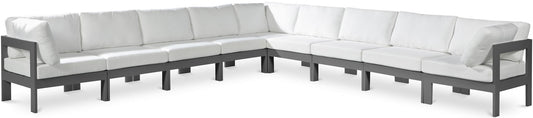 Nizuc - Outdoor Patio 9 Piece Modular Sectional With Gray Frame