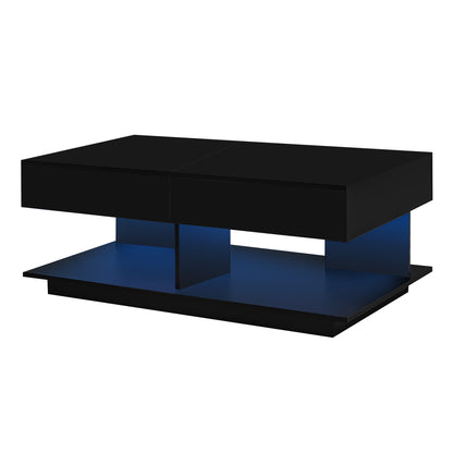 Coffee Table with Hidden Storage Extendable Black 41.3-inch