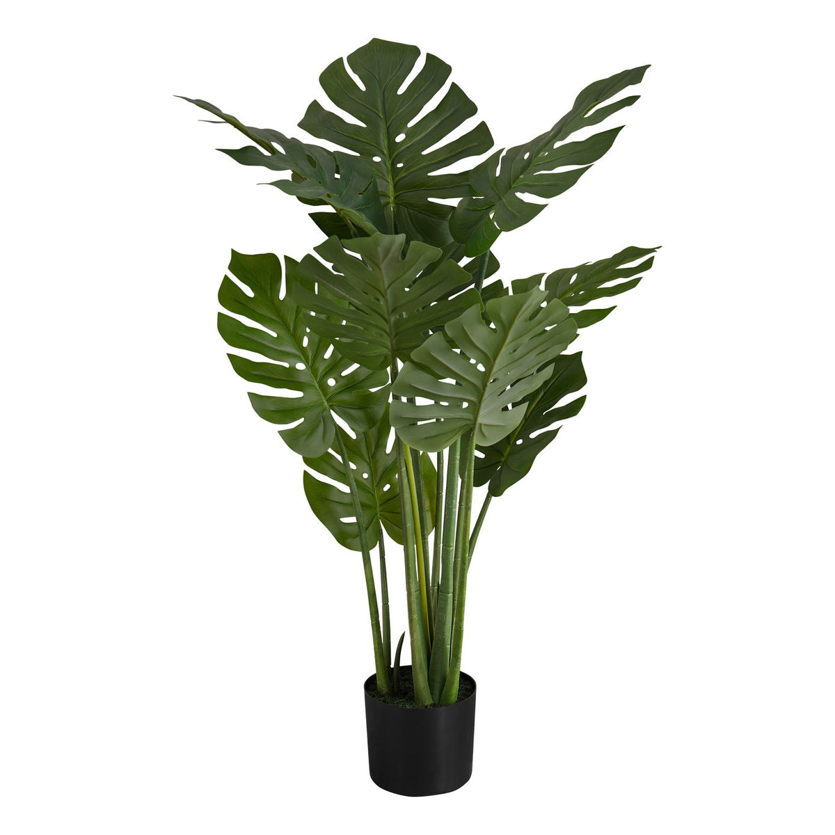 45" Tall, Artificial Plant, Monstera Tree, Indoor, Faux, Fake, Floor, Greenery, Potted, Real Touch, Decorative - Green / Black