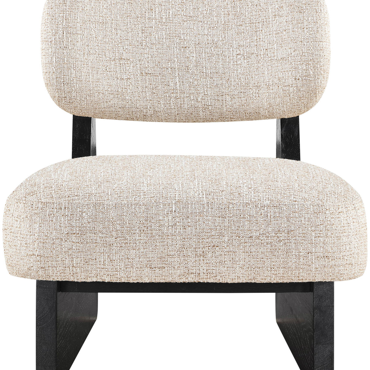 Vetra - Linen Textured Fabric Upholstered Accent Chair With Black Base