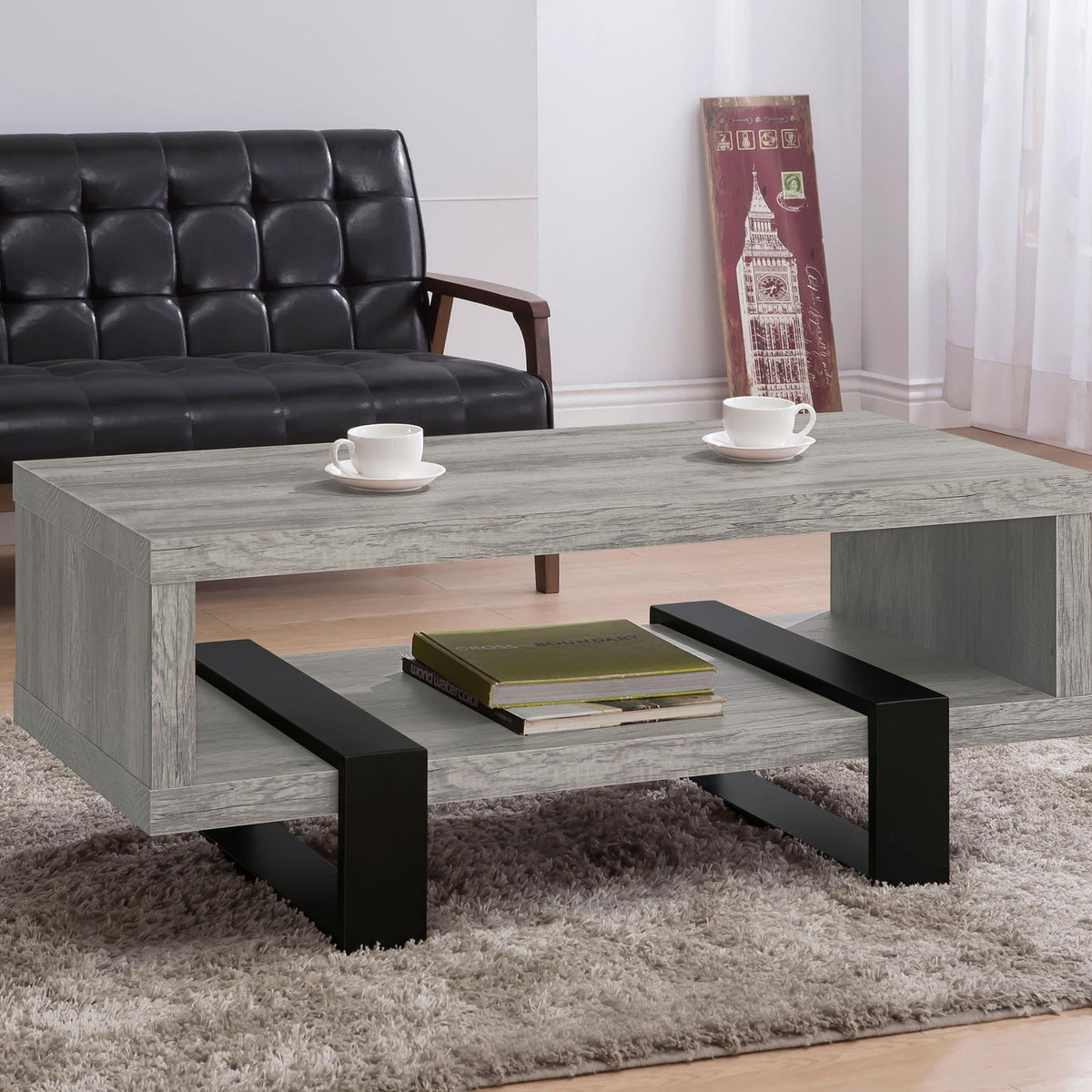 Dinard Engineered Wood Coffee Table Grey Driftwood