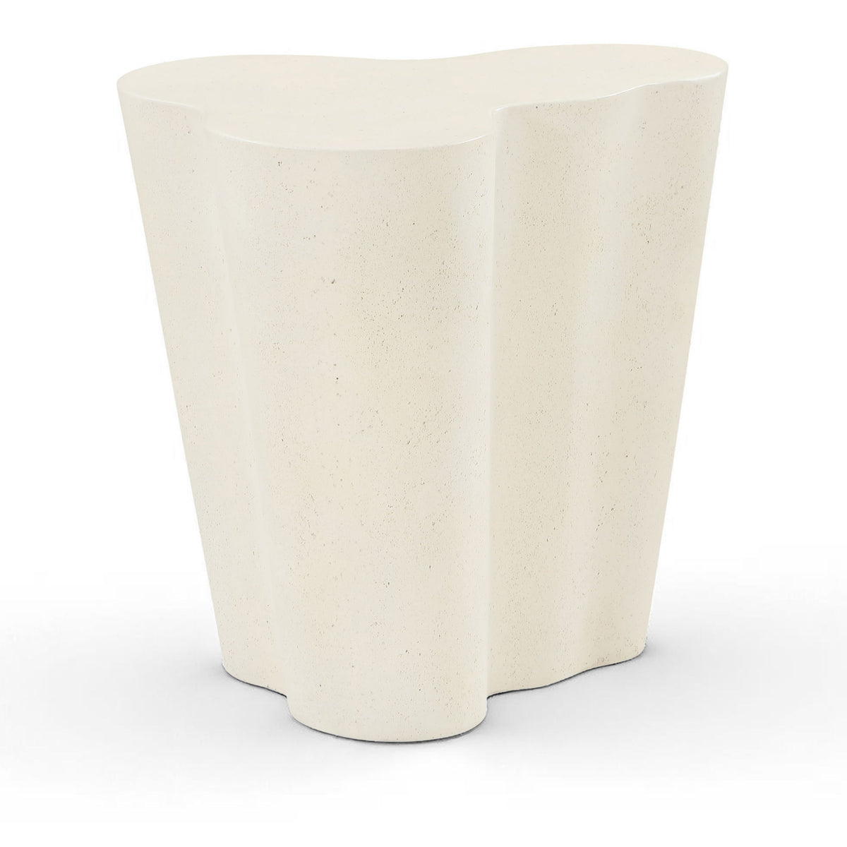 Monza - Concrete And Fiberglass Indoor / Outdoor End Table - Cream