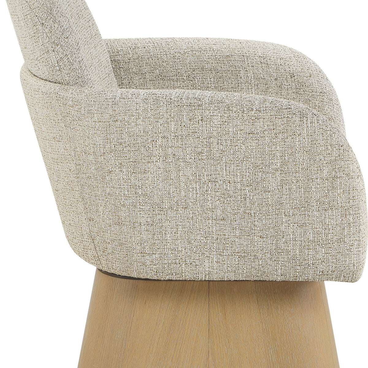 Marlowe - Linen Textured Fabric Upholstered Swivel Accent Chair - Stained Natural