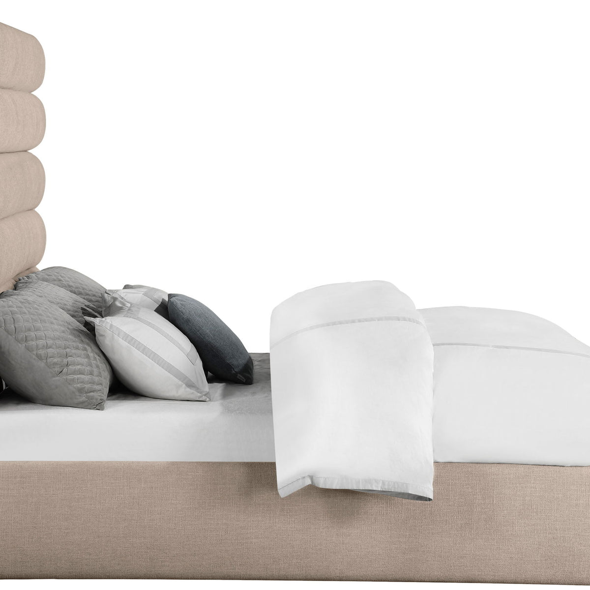 Adam - Linen Fabric Bed With 70.5" Headboard