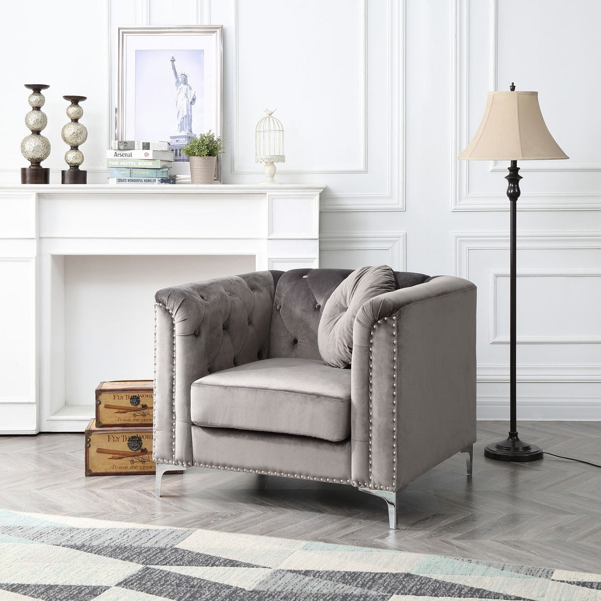 Contemporary Sloped Arm Chair