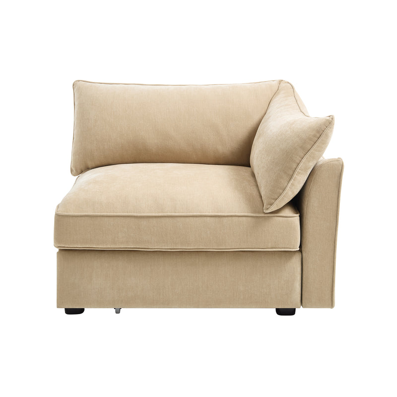 Right-Facing Velvet Sofa - Wheat Velvet