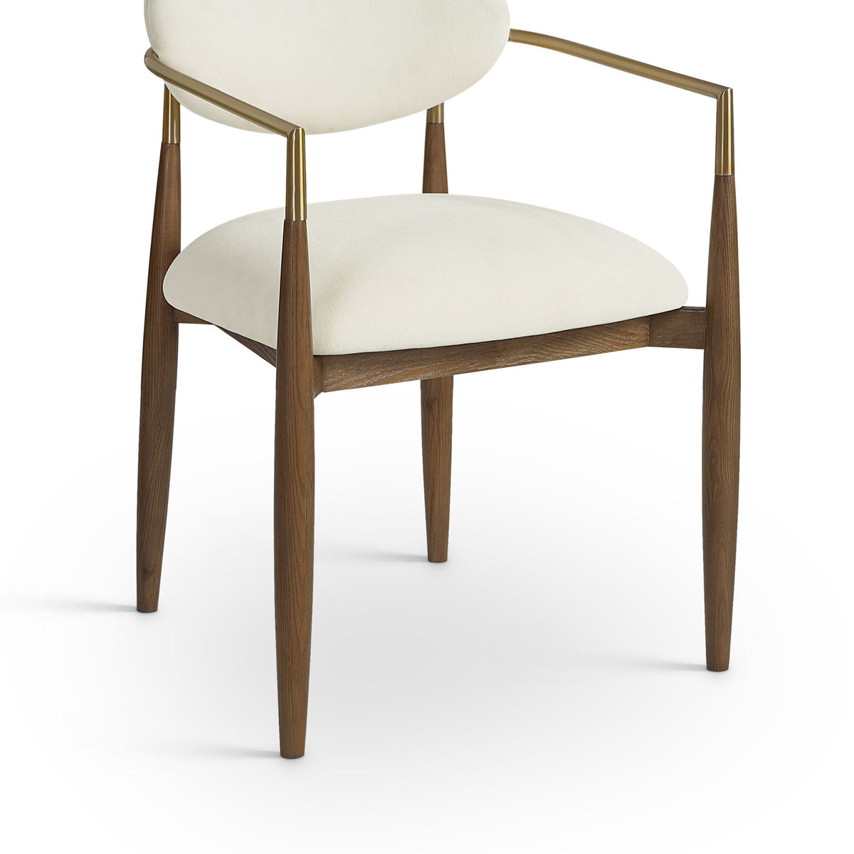 Riccio - Fabric Dining Arm Chair (Set of 2) - Walnut Frame