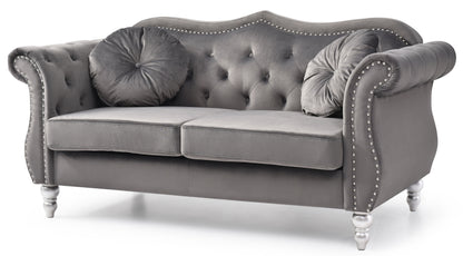 Stylish Flared Arm Loveseat