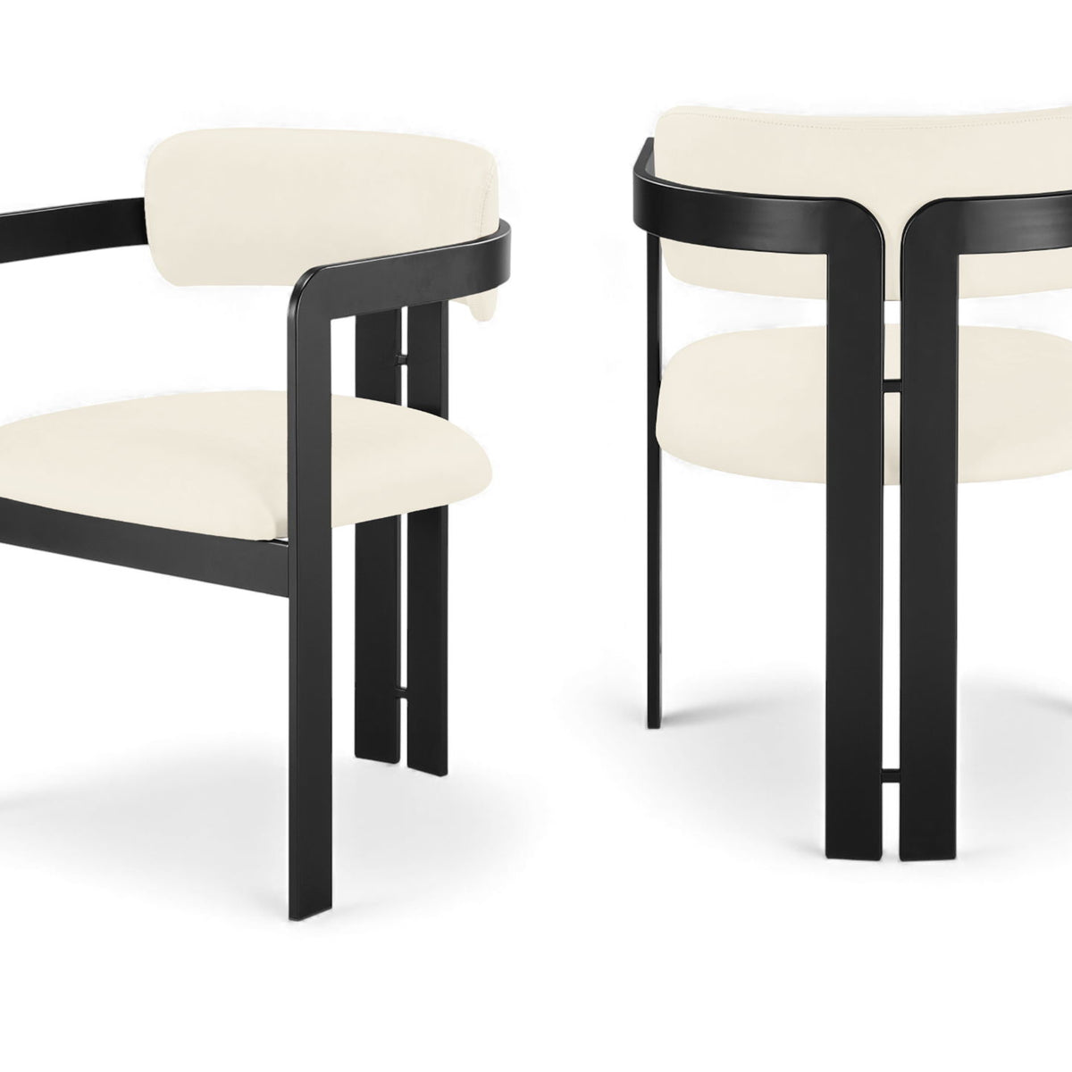 Aurum - Vegan Leather Upholstered Dining Chair With Graphite Black Base (Set of 2)