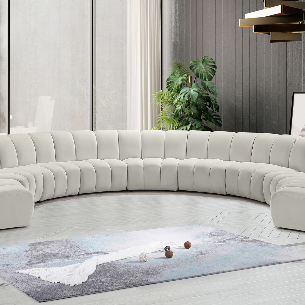 Infinity - 9 Piece Velvet Modular Sectional