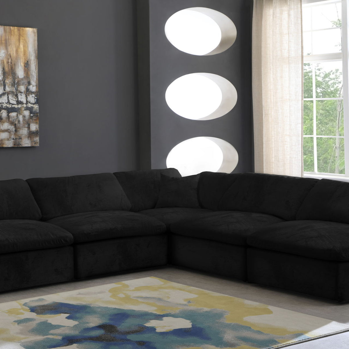 Cozy - 5 Piece Modular Corner Armless Sectional
