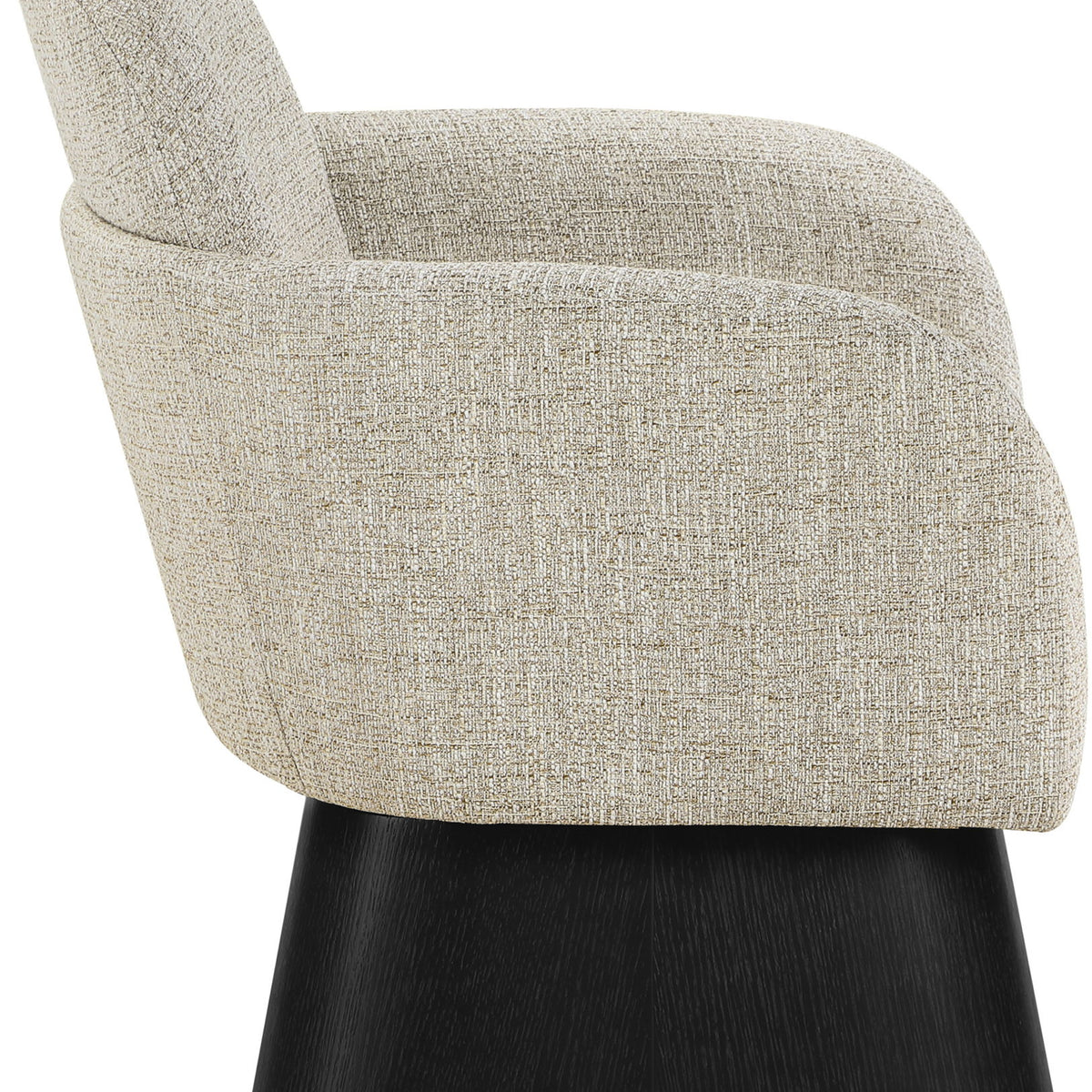 Marlowe - Linen Textured Fabric Upholstered Swivel Accent Chair - Stained Black