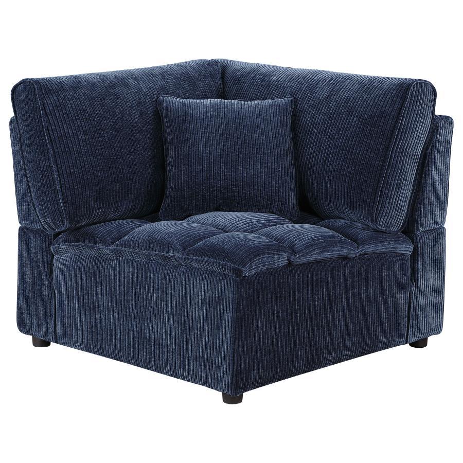 Atlantic - Corduroy Upholstered Corner Chair - Blue