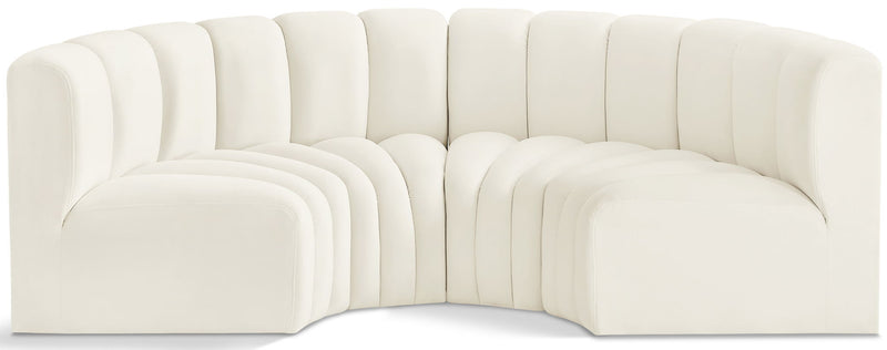 Arc - Velvet 4 Piece U-Shaped Modular Sofa
