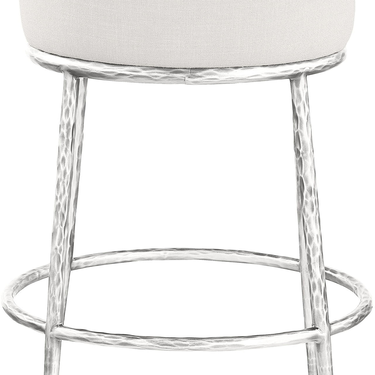 Ferro - Upholstered Counter Stool With Brushed Silver Base