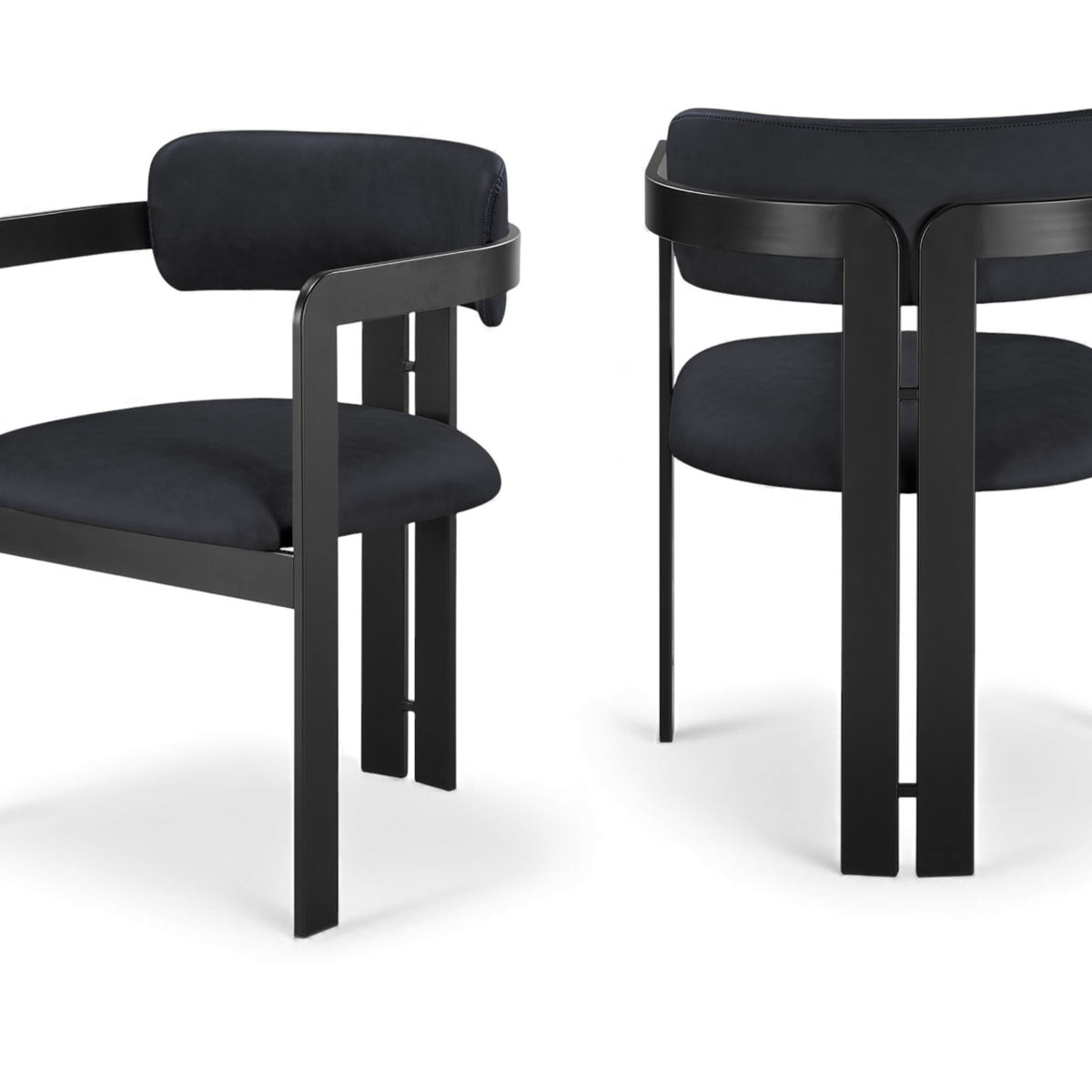 Aurum - Vegan Leather Upholstered Dining Chair With Graphite Black Base (Set of 2)