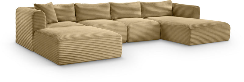 Shaggy - 5 Piece Modular Sectional With Chaise And Ottoman