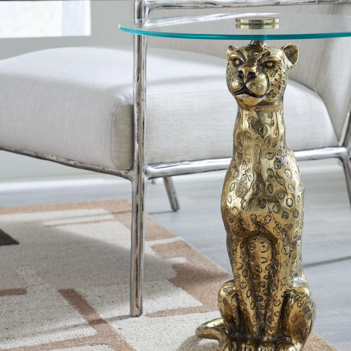 Vallain - Accent Table - Antique Gold Finish