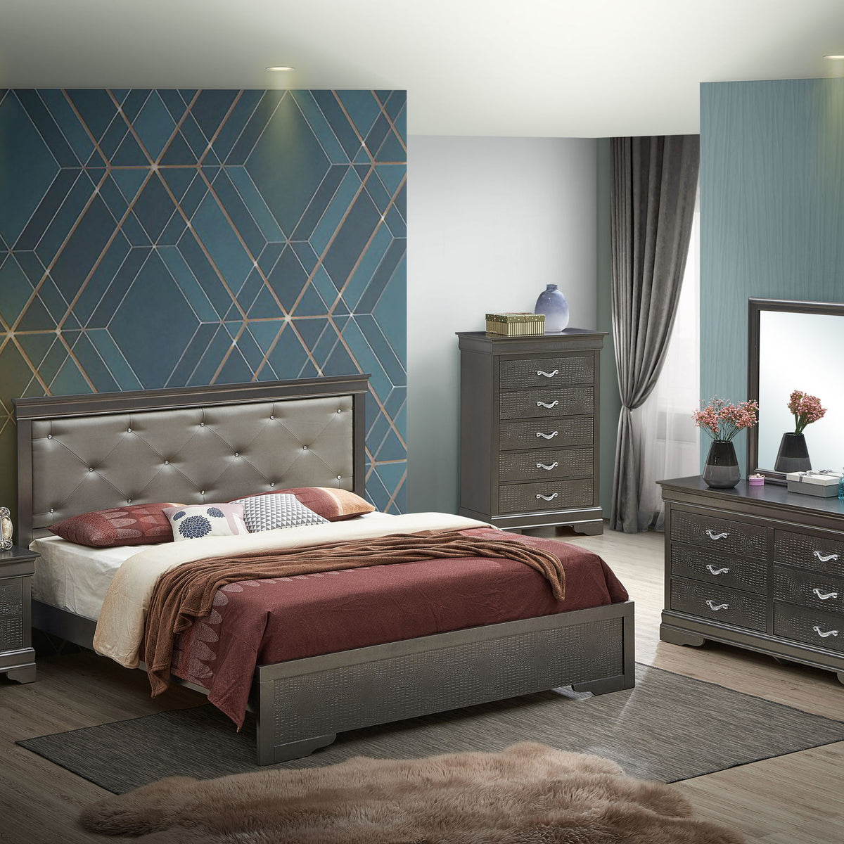 Chic Elegantly Designed Transitional Bed