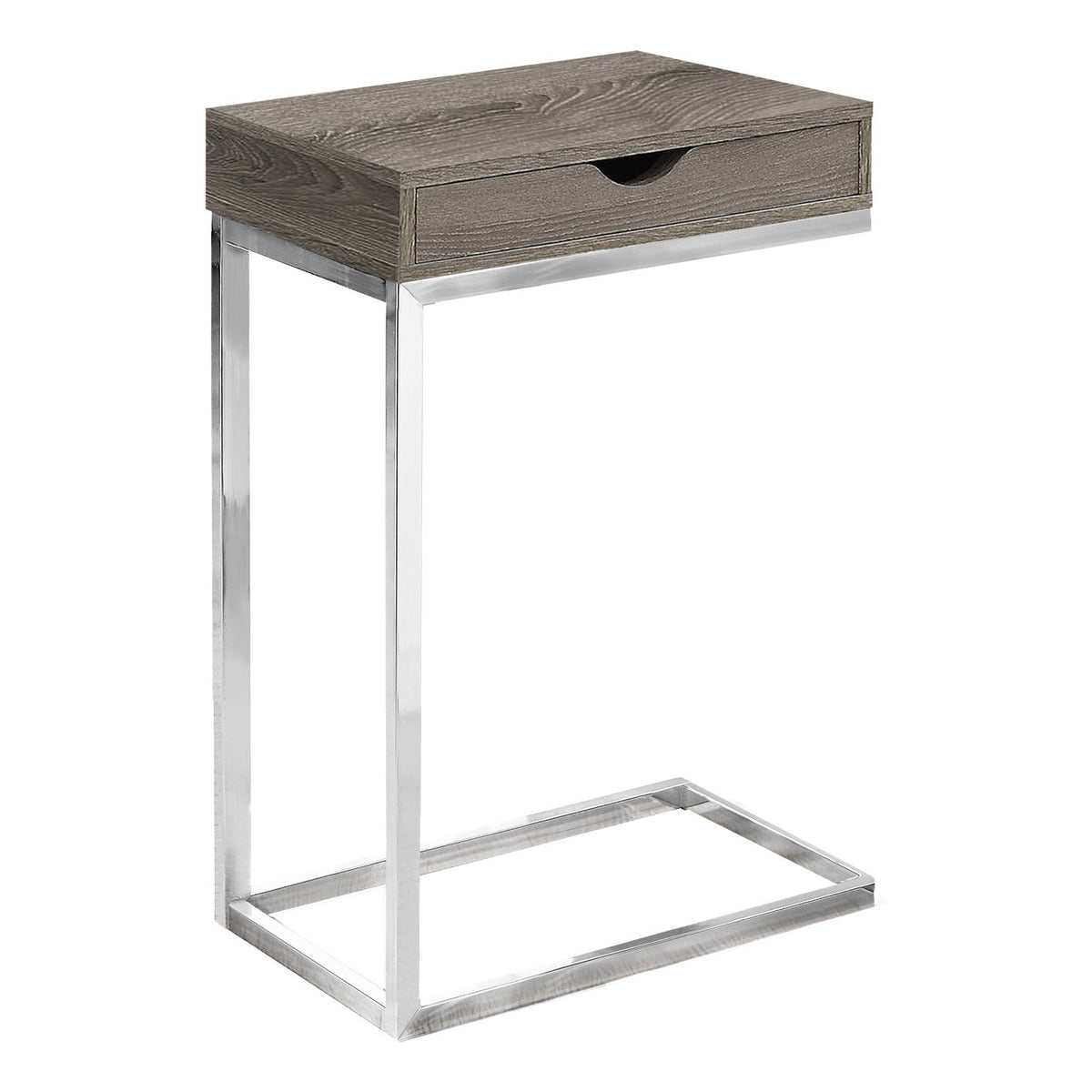 C-Shaped Accent Table Storage Drawer For Living Room