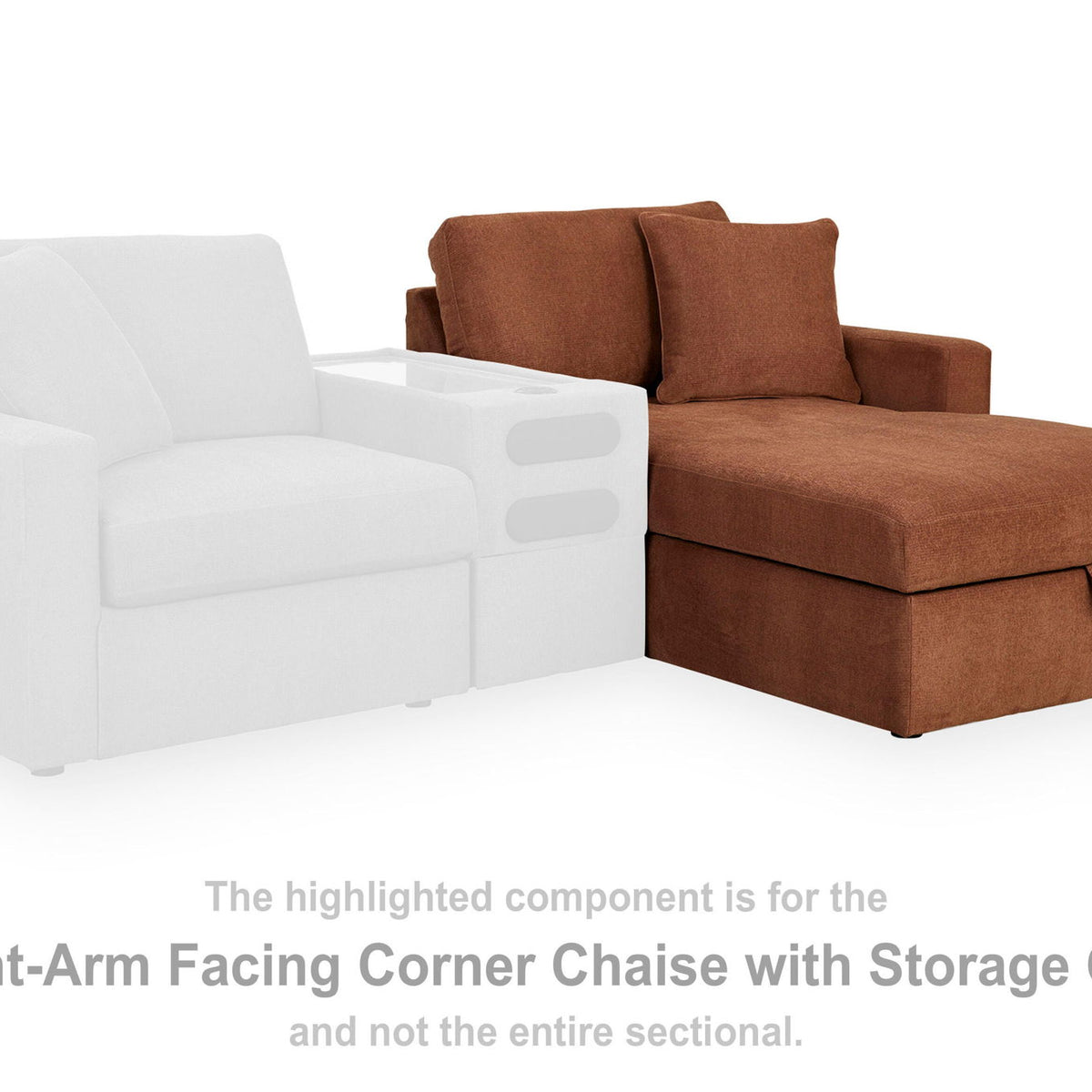 Modmax - RAF Corner Chaise With Storage - Spice
