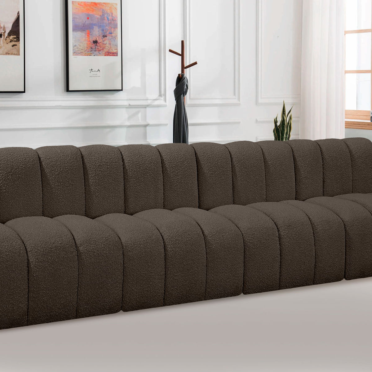 Arc - Boucle Fabric 4 Seats Modular Sofa