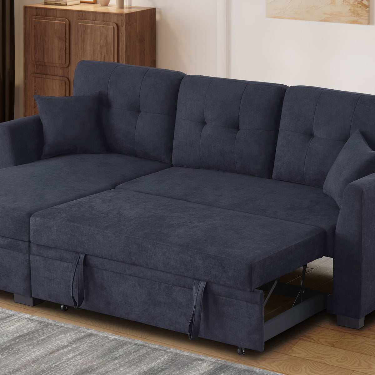 Sectional Sofa Bed - Dark Blue