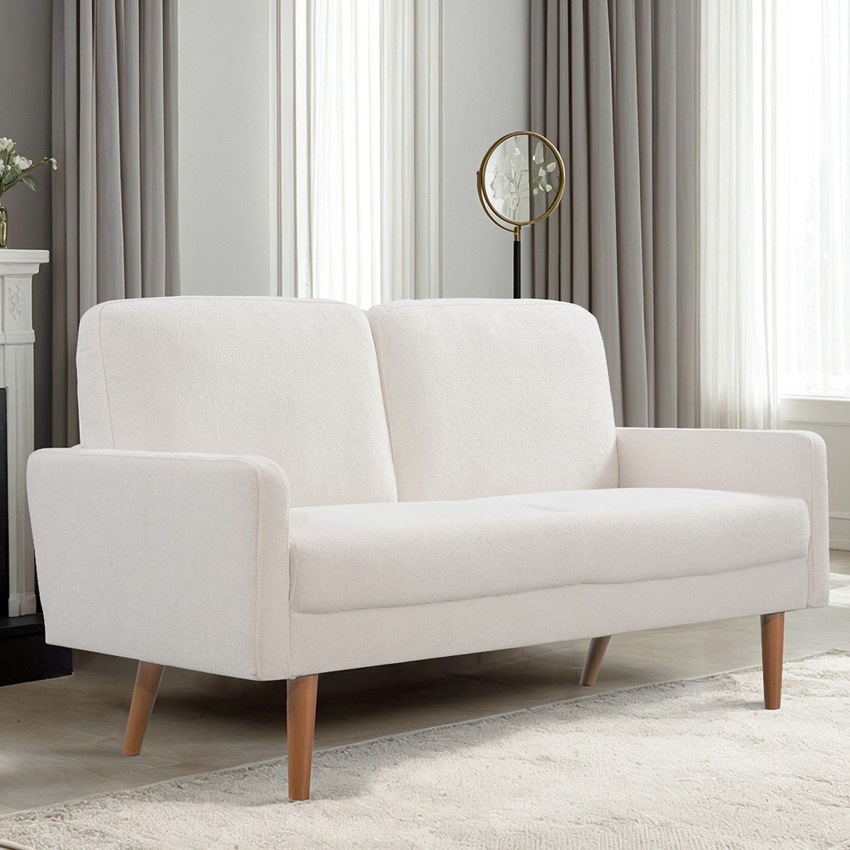 Loveseat Sofa, European Style With Sleek Design, Modern & Vintage Flair, Upholstered 2 Seater Couch