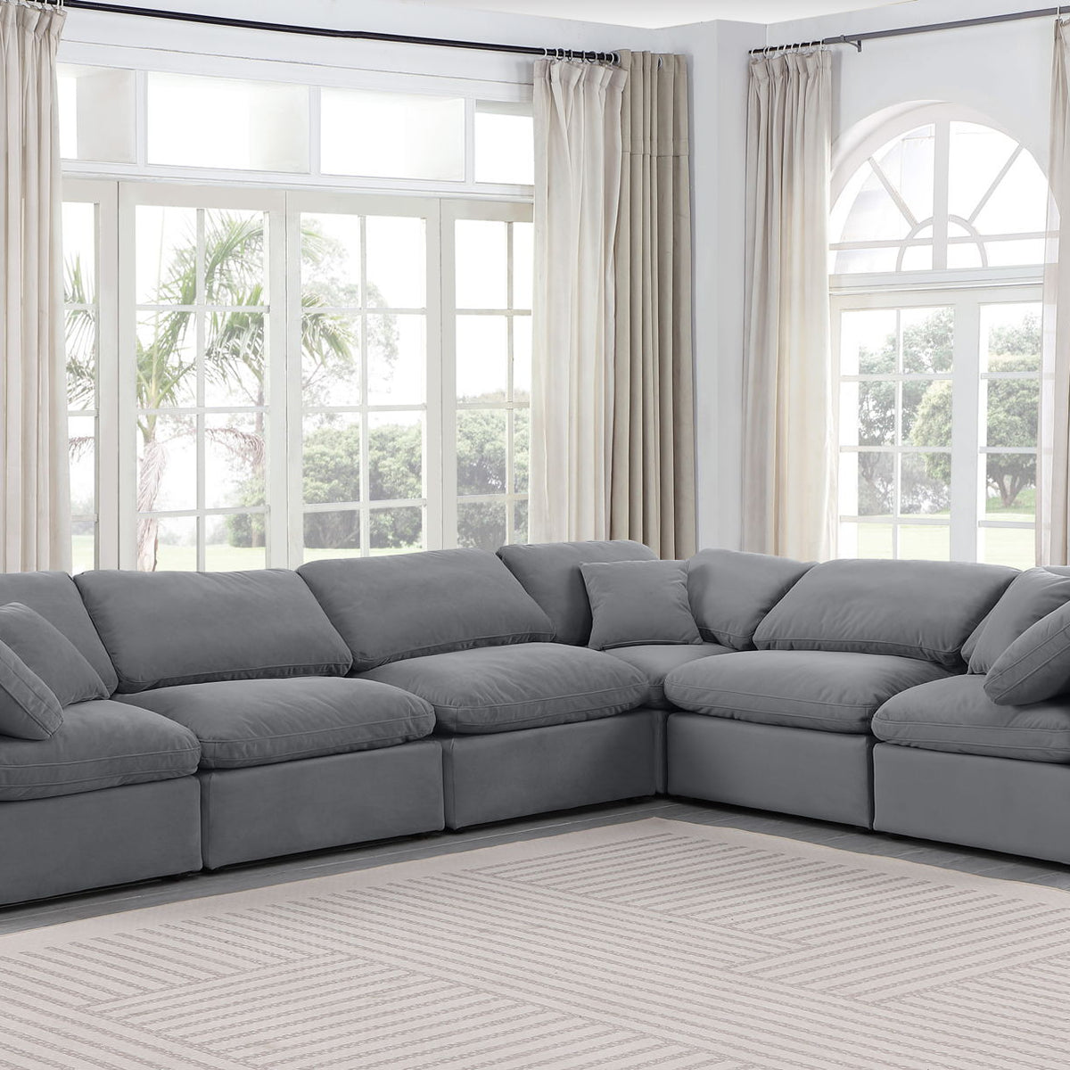 Indulge - Velvet 6 Piece Modular Corner Sectional