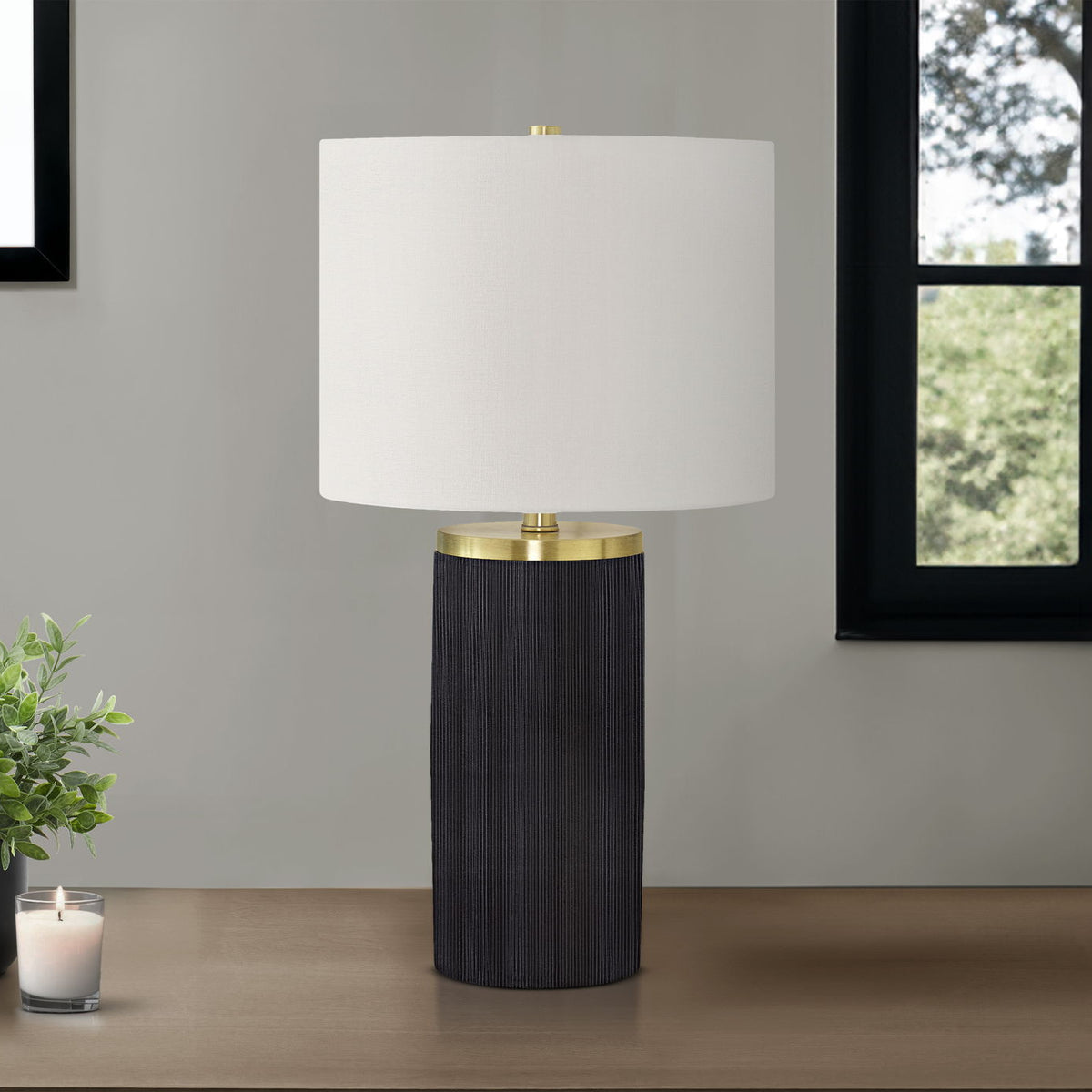 Lighting, Table Lamp, Concrete, Modern - Black