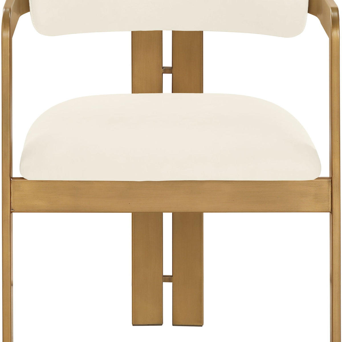 Aurum - Vegan Leather Upholstered Dining Chair With Brushed Brass Base (Set of 2)