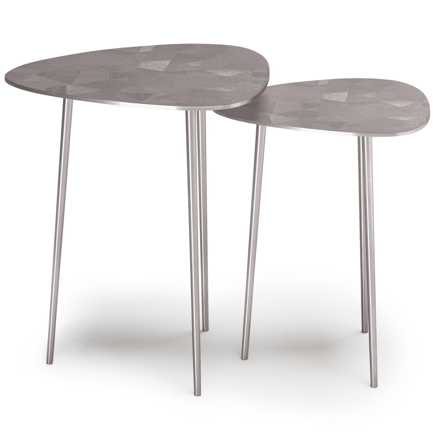 Shelton - 2 Piece Metal Nesting Table - Nickel