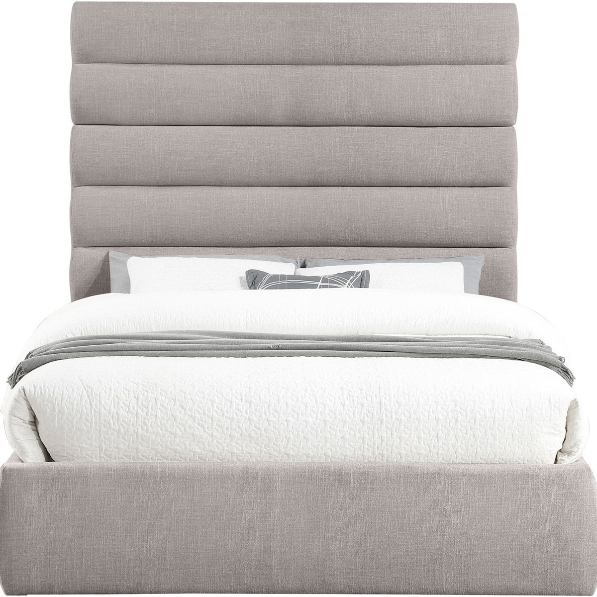 Adam - Linen Fabric Bed With 70.5" Headboard
