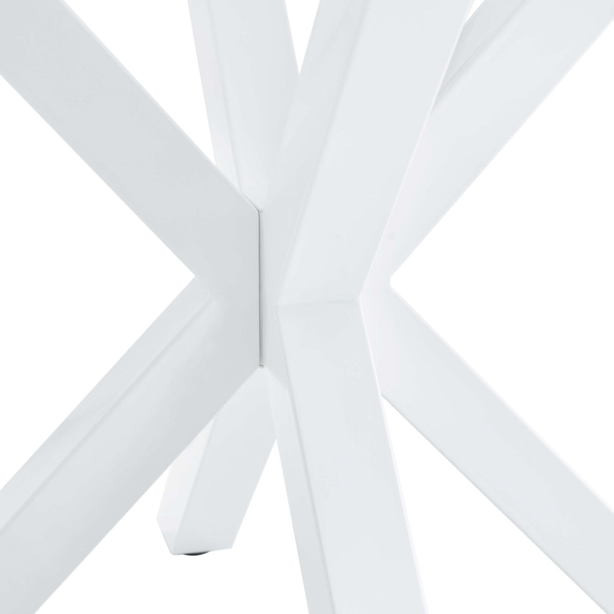 Table Cross Leg Mid-Century Dining Table For 4 - 6 People With Round MDF Table Top, Pedestal Dining Table, End Table Leisure Coffee Table - White