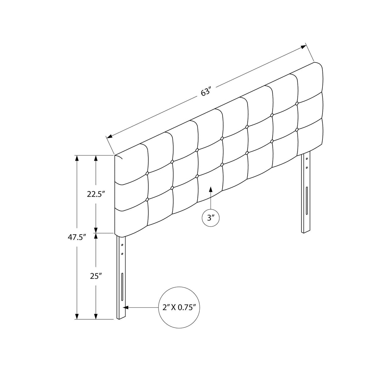 Queen Size, Bed Headboard Only, Upholstered Transitional - Beige