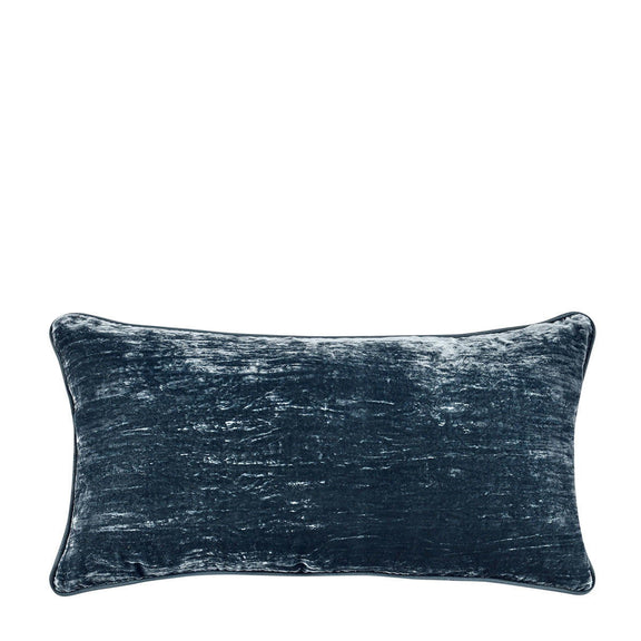 22x22 rectangular pillow in dark teal textured fabric with stitched border