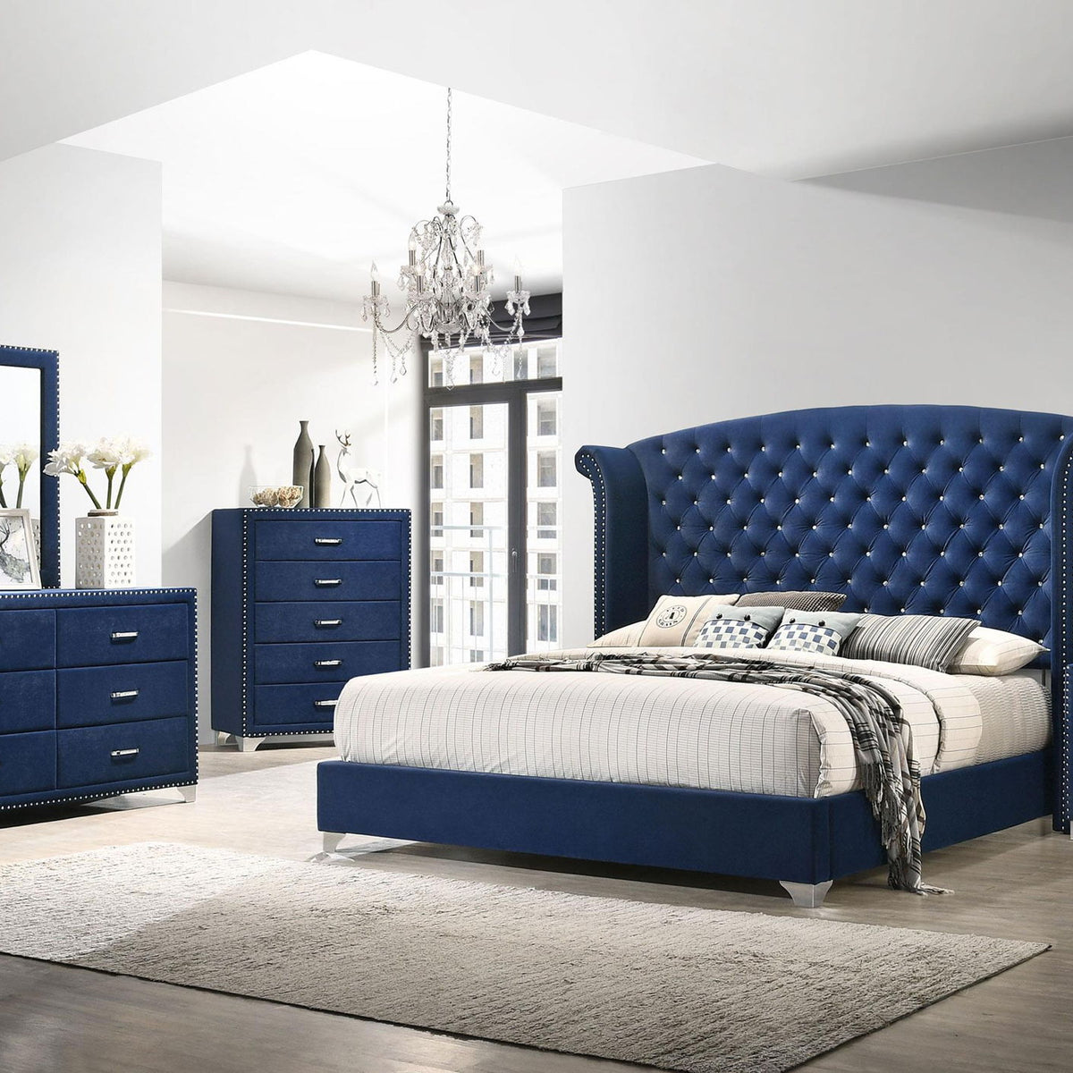 Melody 5-piece Queen Bedroom Set Pacific Blue