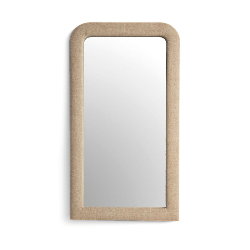 Heidi - Oversized Upholstered Floor Mirror In Textured Fabric