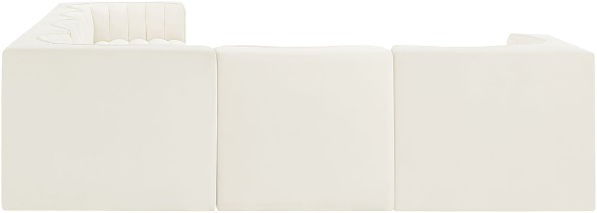 Rummi - Velvet Performance Fabric Upholstered 6 Piece Modular Sectional