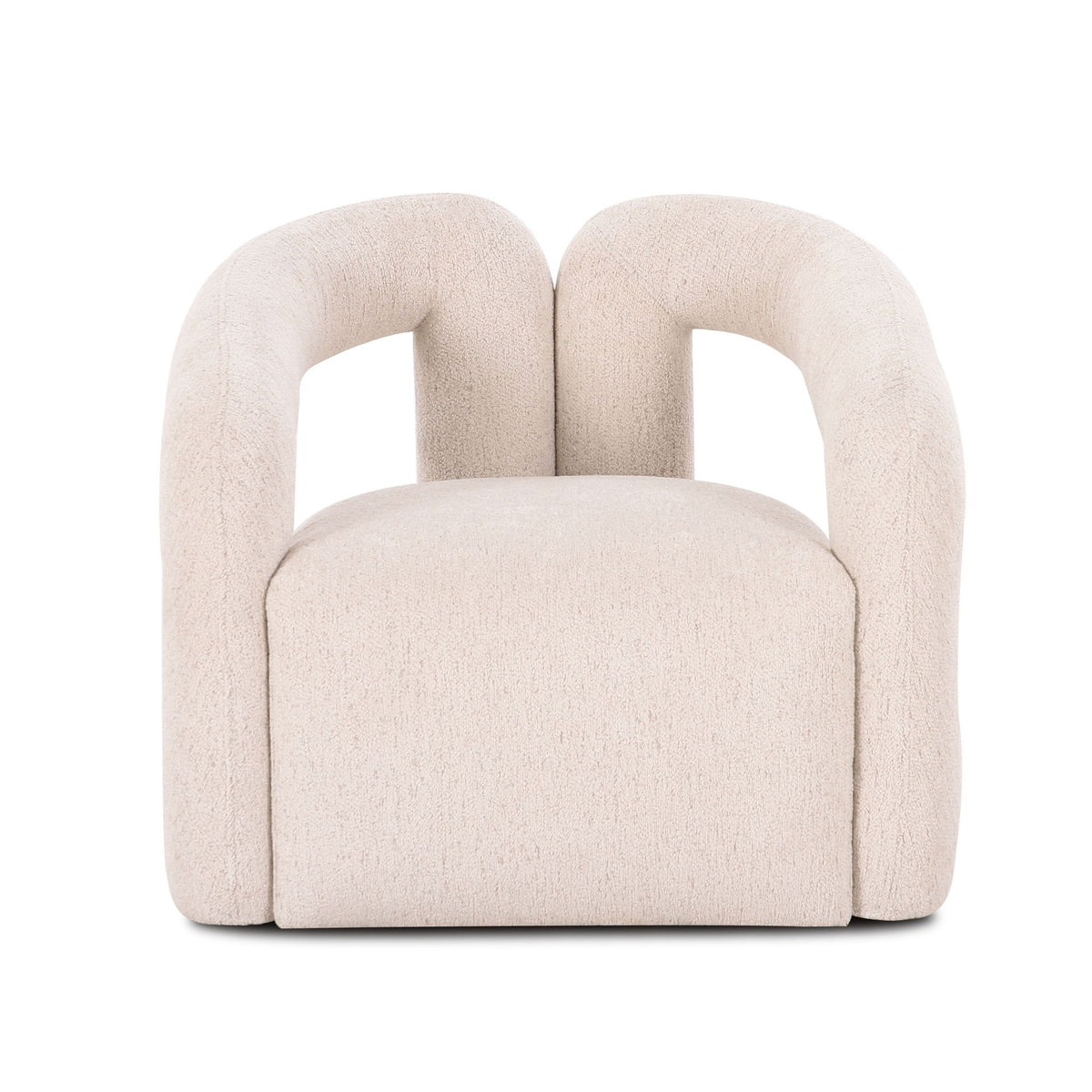Pearl silver accent chair with rounded arms and rectangular upholstered seat