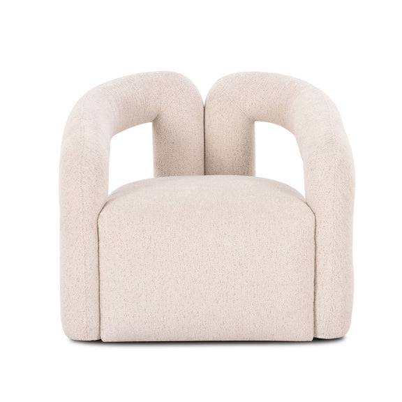 Pearl silver accent chair with rounded arms and rectangular upholstered seat