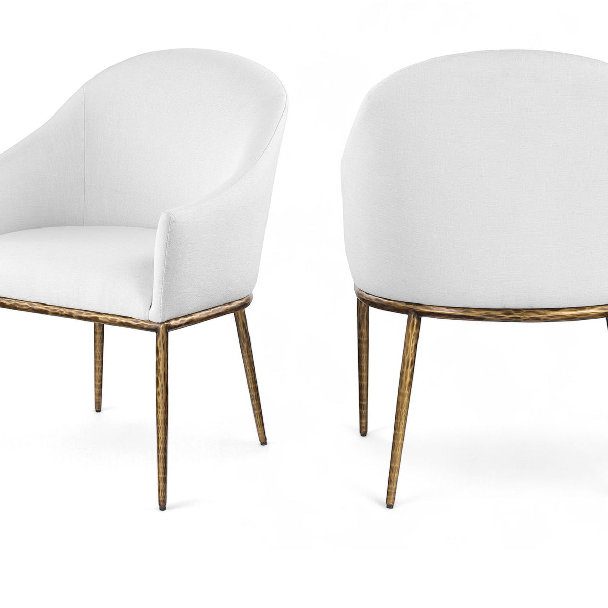 Ferro - Upholstered Dining Arm Chair With Brushed Gold Legs
