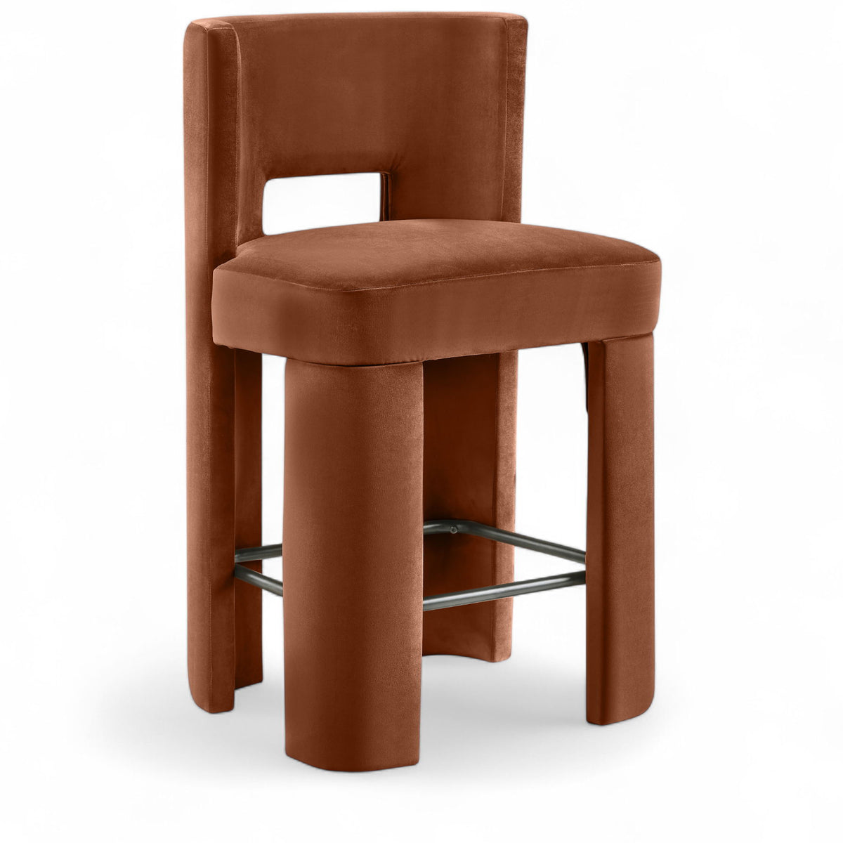 Zuno - Velvet Performance Fabric Upholstered Counter Stool (Set of 2)