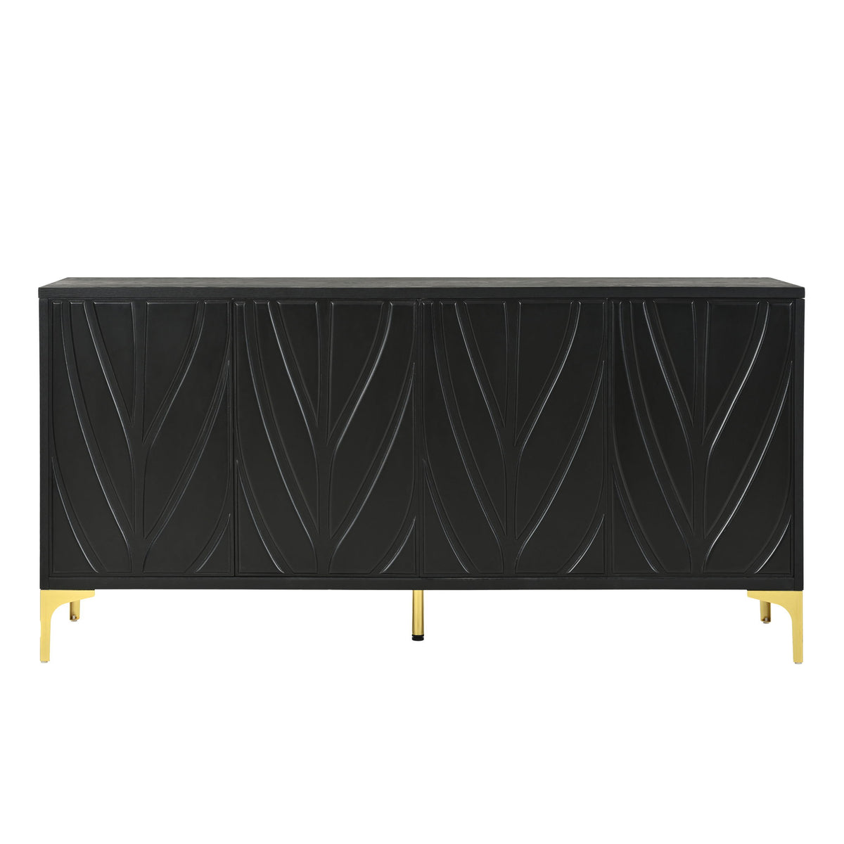 Modern Sideboard Buffet Cabinet With Handleless Press To Open Design With 4 Doors