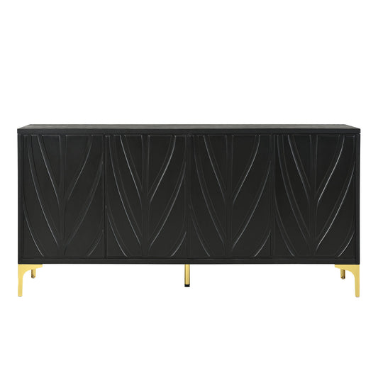 Modern Sideboard Buffet Cabinet With Handleless Press To Open Design With 4 Doors