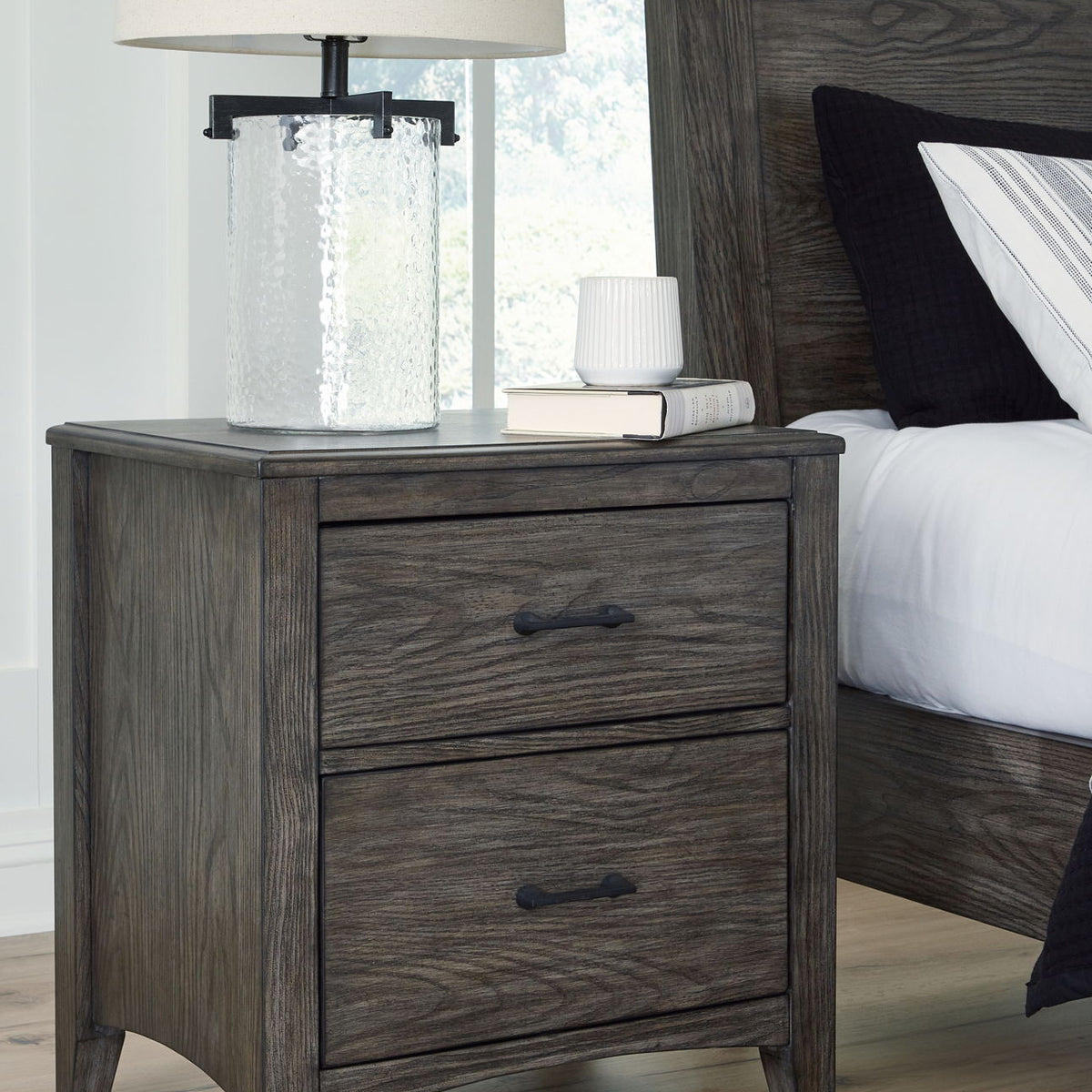 Montillan - Two Drawer Night Stand - Grayish Brown